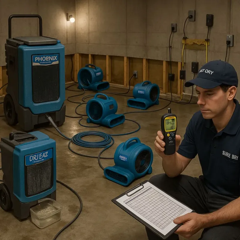Structural Drying and Dehumidification process in Encantada-Ranchito-El Calaboz, TX